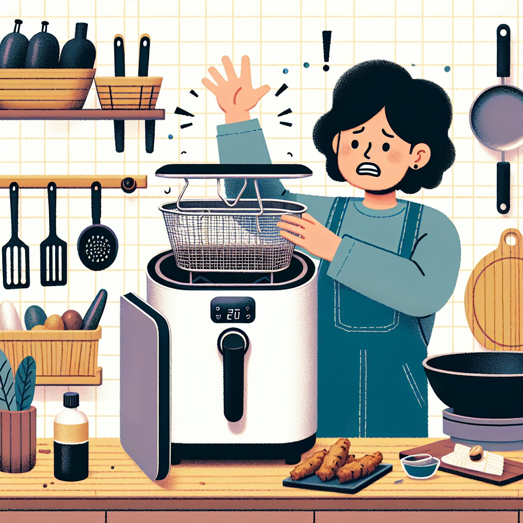 Waarom gaat de mand niet meer uit de airfryer?